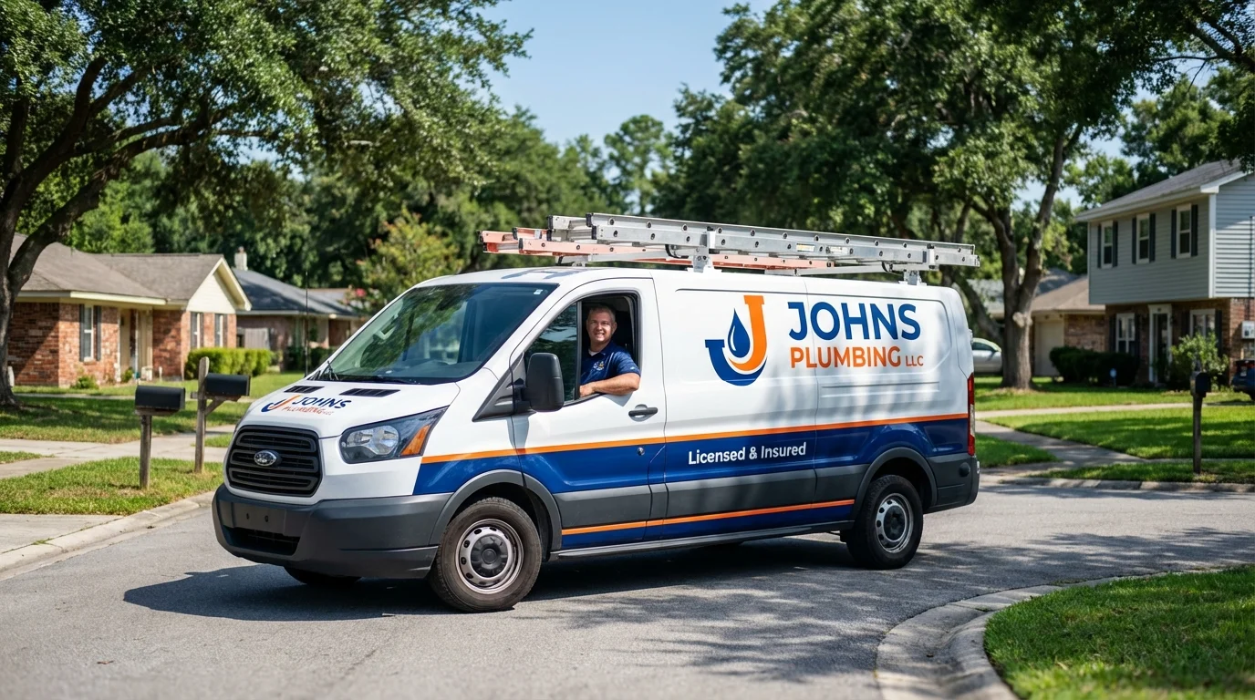 Johns Plumbing LLC service van in El Cajon, CA