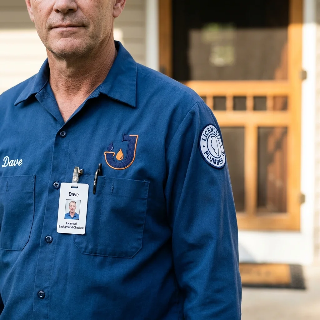 Licensed plumber showing ID badge in El Cajon, CA